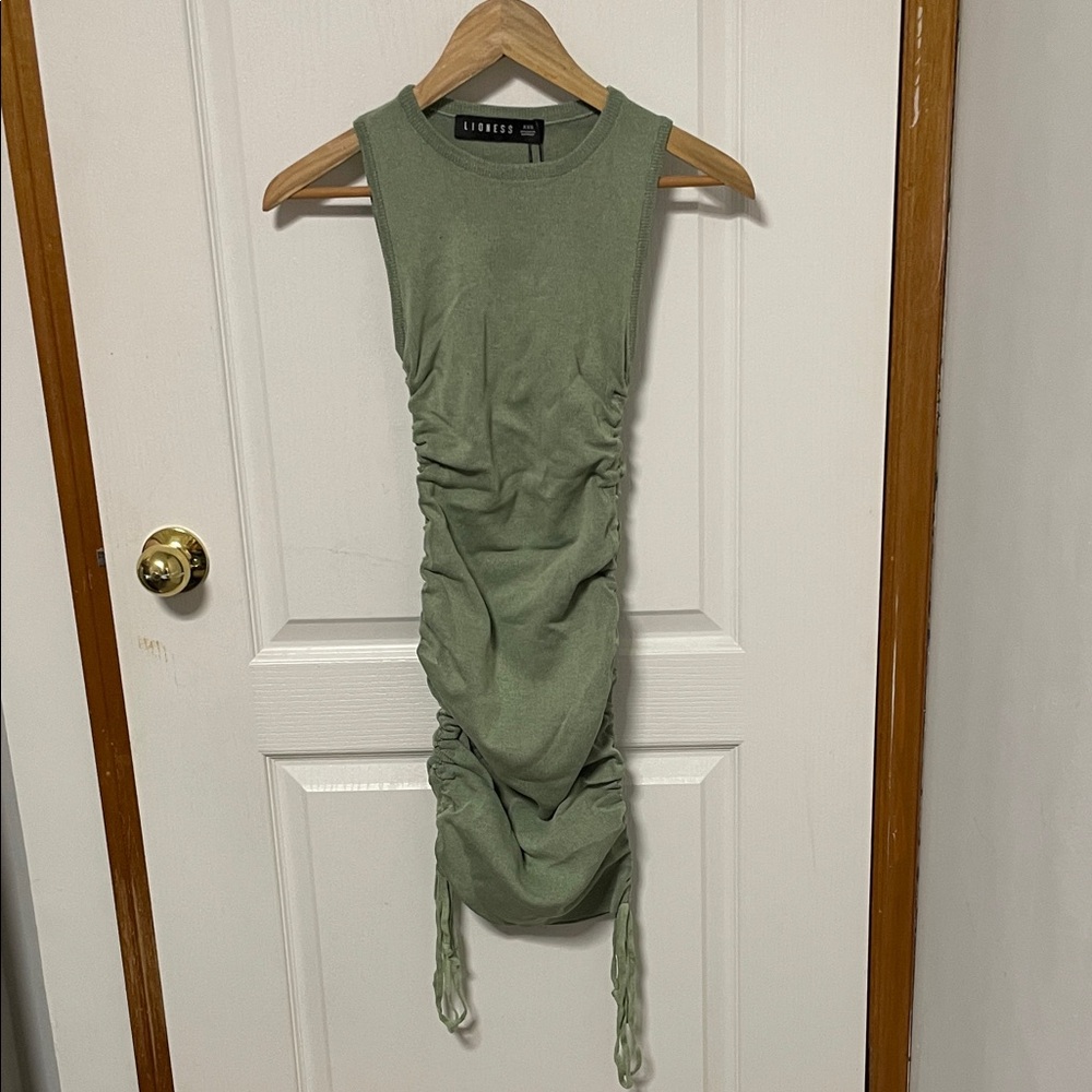 Lioness Olive Ruched Midi Dress